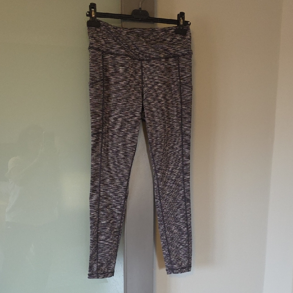 NWOT Diadora Black and White Striped Leggings